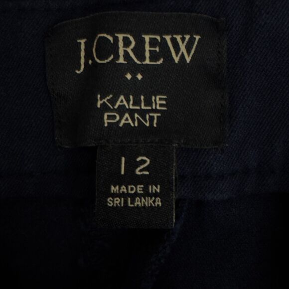 J. Crew 2023 Kallie Straight Leg Ankle Pant Navy Blue Women's Size 12 - Picture 3 of 8